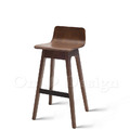 北歐 小清新 簡約 風格 LOFT 風格家具 咖啡廳 艾朗 實木 靠背 吧台椅-胡桃色