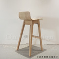 北歐 小清新 簡約 風格 LOFT 風格家具 咖啡廳 艾朗 實木 靠背 吧台椅-原木色_6