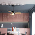 夏天好涼快 北歐 極簡 風格 吊扇燈 三葉草風扇LED 吸頂燈 吊燈-黑色_2
