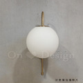 丹麥設計 北歐 極簡 設計師的燈款 走道燈 金屬 鍍金 奶白玻璃 曼波球 壁燈_3