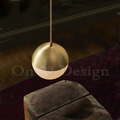 丹麥設計 北歐 極簡 設計師的燈款 黃銅 曼波球 玻璃 吊燈 - 奶白_1