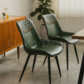 LOFT 法式 復古 工業風 鐵 咖啡廳 餐椅 仿油蠟皮 飛機 餐椅 - 綠皮_2