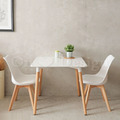 北歐 實木 輕工業風格 洽談桌 DSW 餐桌 方桌 洽談桌 兩種尺寸 -白色_1