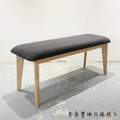 北歐 小清新 簡約 實木 和風 軟墊 雙人椅凳 原木色 長凳 110CM -灰墊_4
