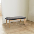 北歐 小清新 簡約 實木 和風 軟墊 雙人椅凳 原木色 長凳 110CM -灰墊_1