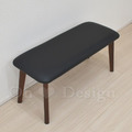 北歐 小清新 簡約 實木 和風 軟墊 雙人椅凳 胡桃色 長凳 92CM -黑墊_3