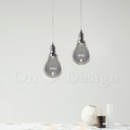 趣味設計 北歐 極簡 設計師的燈款 兩種尺寸 玻璃 水滴燈泡 吊燈-煙燻色_2