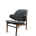 北歐 極簡 小清新風格 設計 咖啡廳 實木 企鵝 單人休閒椅 沙發 胡桃色- 深灰麻