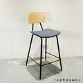北歐極簡 設計款 小清新風格 吧檯椅 實木 餐廳椅 日式 小菲比 中島 吧椅 65CM -灰藍_5