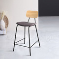 北歐極簡 設計款 小清新風格 吧檯椅 實木 餐廳椅 日式 小菲比 中島 吧椅 65CM -灰咖_1