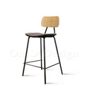 北歐極簡 設計款 小清新風格 吧檯椅 實木 餐廳椅 日式 小菲比 中島 吧椅 65CM -灰咖