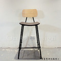 北歐極簡 設計款 小清新風格 吧檯椅 實木 餐廳椅 日式 小菲比 中島 吧椅 65CM -灰咖_3
