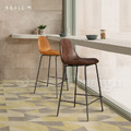 LOFT 法式 復古 工業風 鐵 酒吧 吧椅 兩種高度 DSW 仿油蠟皮吧台椅- 淺咖_2