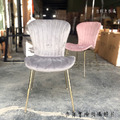 LUXURY 美式 餐廳椅 奢華風 無扶手 香草絨布 灰 鍍金腳餐椅_7