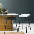 輕工業風家具 北歐 極簡 鐵件 短靠背 兩種座高 喬特 吧檯椅 白_2