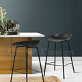 輕工業風家具 北歐 極簡 鐵件 短靠背 兩種座高 喬特 吧檯椅 黑_1