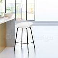 輕工業風家具 北歐 極簡 鐵件 短靠背 兩種座高 喬特 吧檯椅 白_1
