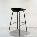 輕工業風家具 北歐 極簡 鐵件 短靠背 兩種座高 喬特 吧檯椅 黑_7
