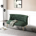 LUXURY 美式 極簡 鍍金 奢華風 雙人 鍍金腳 艾爾特 沙發 - 綠_1