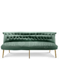 LUXURY 美式 極簡 鍍金 奢華風 三人 鍍金腳 艾爾特 沙發 - 綠