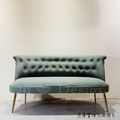 LUXURY 美式 極簡 鍍金 奢華風 雙人 鍍金腳 艾爾特 沙發 - 綠_2