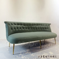 LUXURY 美式 極簡 鍍金 奢華風 三人 鍍金腳 艾爾特 沙發 - 綠_4