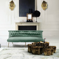 LUXURY 美式 極簡 鍍金 奢華風 三人 鍍金腳 艾爾特 沙發 - 綠_1