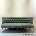 LUXURY 美式 極簡 鍍金 奢華風 三人 鍍金腳 艾爾特 沙發 - 綠_2