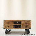印度手工 家具 工業風家具 仿舊LOFT 實木 柱間電視櫃 / 收納櫃_3