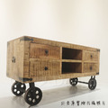印度手工 家具 工業風家具 仿舊LOFT 實木 柱間電視櫃 / 收納櫃_4