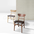 北歐極簡 設計款 小清新 餐椅 實木 餐廳椅 日式 巴特 餐椅 胡桃色-黑咖皮_1