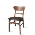 北歐極簡 設計款 小清新 餐椅 實木 餐廳椅 日式 巴特 餐椅 胡桃色-黑咖皮