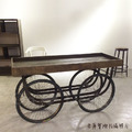 印度手工家具 LOFT 風格 大推車 RH 展示架 閣樓 大車輪 茶几 / 邊几_3