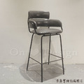 法式 復古 極簡 工業風 設計款 酒吧椅 吧檯 扶手 艾莉爾 吧檯椅 -灰皮_3