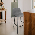 LOFT 工業風家具 復古仿舊鐵件 座墊 咖啡廳 法蘭克 靠背 吧檯椅 灰色-73H_1