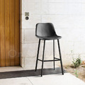 LOFT 工業風家具 復古仿舊鐵件 座墊 咖啡廳 法蘭克 靠背 吧檯椅 黑色-73H_1