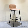 LOFT 工業風家具 復古仿舊鐵件 座墊 咖啡廳 法蘭克 靠背 吧檯椅 淺咖啡-73H_4