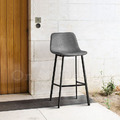 LOFT 工業風家具 復古仿舊鐵件 座墊 咖啡廳 法蘭克 靠背 吧檯椅 灰色-73H_2
