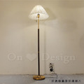 丹麥設計 復古 鄉村風 設計師的燈款 復古 黃銅 百褶傘 落地燈 -胡桃木色_4