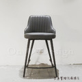 LOFT 工業風家具 復古仿舊鐵件 咖啡廳 伊萊 中島 吧台椅-灰色皮 60H_3