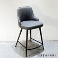 LOFT 工業風家具 復古仿舊鐵件 咖啡廳 伊萊 中島 吧台椅-灰色皮 60H_5