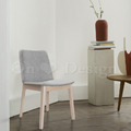 北歐風 日式 餐廳椅 咖啡廳椅 實木洗白木色 凡圖拉 餐椅 - 麻布灰_1