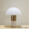 丹麥設計 歐式 酒店 奢華風 設計師的燈款 台燈 鍍金 蘑菇 大理石 桌燈 -白色_2