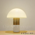 丹麥設計 歐式 酒店 奢華風 設計師的燈款 台燈 鍍金 蘑菇 大理石 桌燈 -白色_4