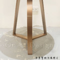 美式 岩板 客廳 咖啡桌 邊桌 大理石紋 岩板 三角 金色 白色圓形 邊几-50CM_6