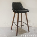 LOFT 工業風吧椅酒吧 高吧 咖啡廳 列特 格菱紋 實木腳 吧檯椅-黑皮_4