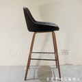 LOFT 工業風吧椅酒吧 高吧 咖啡廳 列特 格菱紋 實木腳 吧檯椅-黑皮_7