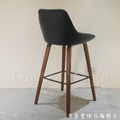 LOFT 工業風吧椅酒吧 高吧 咖啡廳 列特 格菱紋 實木腳 吧檯椅-黑皮_8
