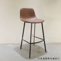 LOFT 工業風家具 復古仿舊鐵件 座墊 咖啡廳 法蘭克 靠背 吧檯椅 深咖啡-73H_4