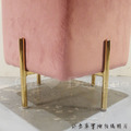 LUXURY 美式 極簡 鍍金 奢華風 穿鞋凳 玄關凳 可麗露 方型 矮凳 - 粉_6